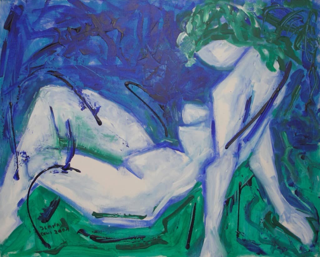 Nu bleu vert